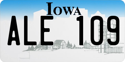 IA license plate ALE109