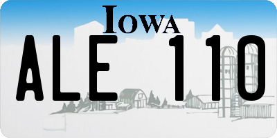 IA license plate ALE110