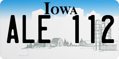 IA license plate ALE112