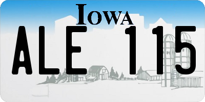 IA license plate ALE115