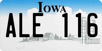 IA license plate ALE116