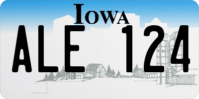IA license plate ALE124