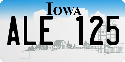 IA license plate ALE125