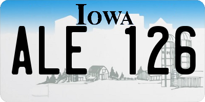 IA license plate ALE126