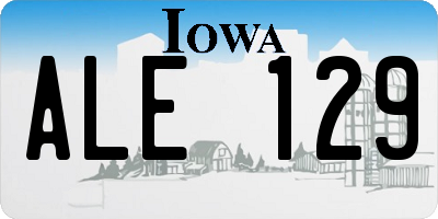 IA license plate ALE129