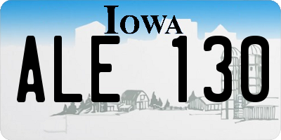 IA license plate ALE130