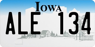 IA license plate ALE134
