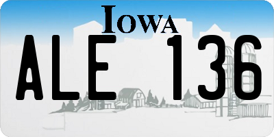IA license plate ALE136