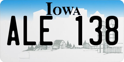 IA license plate ALE138