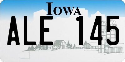 IA license plate ALE145