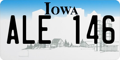 IA license plate ALE146