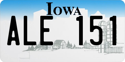 IA license plate ALE151