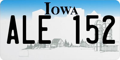 IA license plate ALE152
