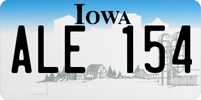 IA license plate ALE154