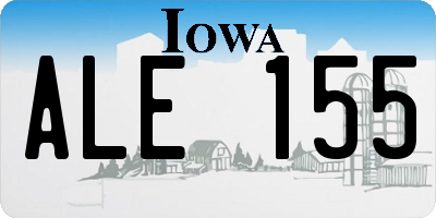 IA license plate ALE155