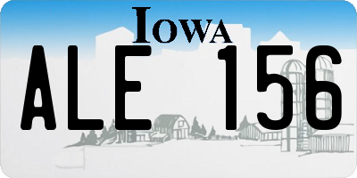 IA license plate ALE156