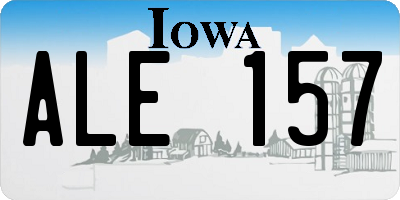 IA license plate ALE157