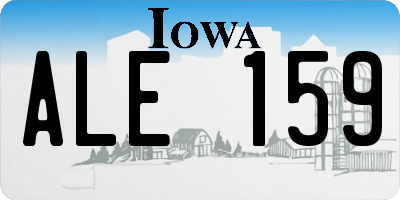 IA license plate ALE159