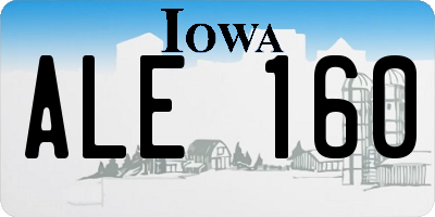 IA license plate ALE160