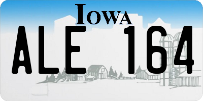 IA license plate ALE164