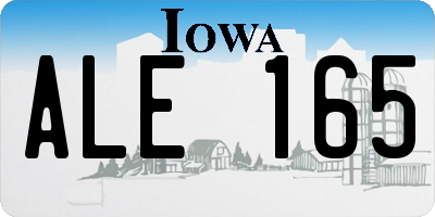IA license plate ALE165