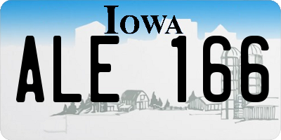 IA license plate ALE166