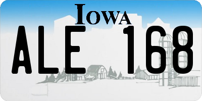 IA license plate ALE168
