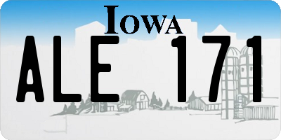 IA license plate ALE171