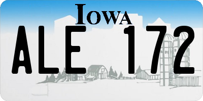 IA license plate ALE172