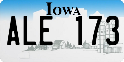 IA license plate ALE173