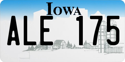 IA license plate ALE175