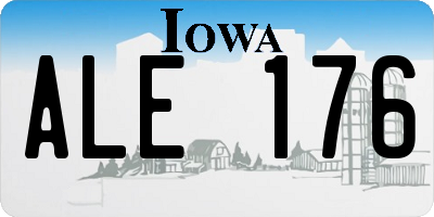 IA license plate ALE176