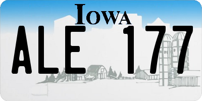 IA license plate ALE177
