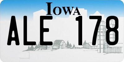 IA license plate ALE178