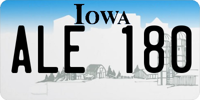 IA license plate ALE180