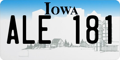 IA license plate ALE181