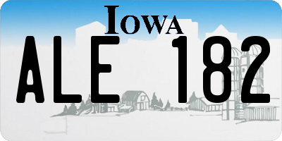 IA license plate ALE182