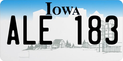 IA license plate ALE183