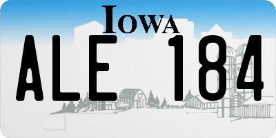 IA license plate ALE184