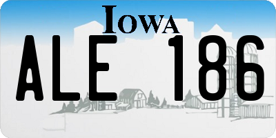 IA license plate ALE186