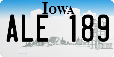 IA license plate ALE189