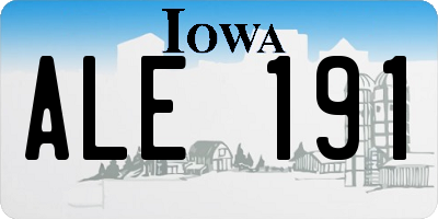 IA license plate ALE191