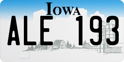 IA license plate ALE193