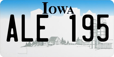 IA license plate ALE195