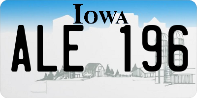IA license plate ALE196