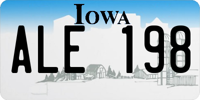 IA license plate ALE198