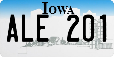 IA license plate ALE201