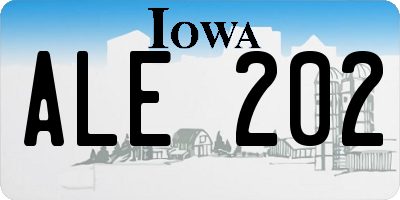 IA license plate ALE202