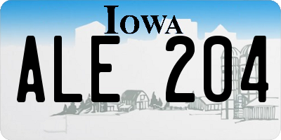 IA license plate ALE204
