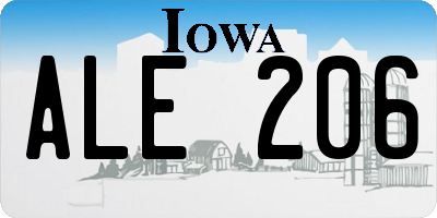 IA license plate ALE206
